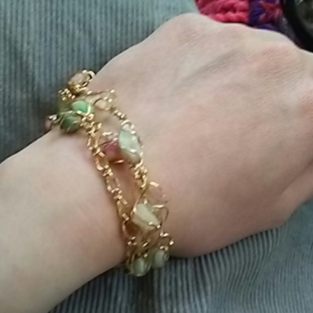 Vintage pebble necklace or bracelet